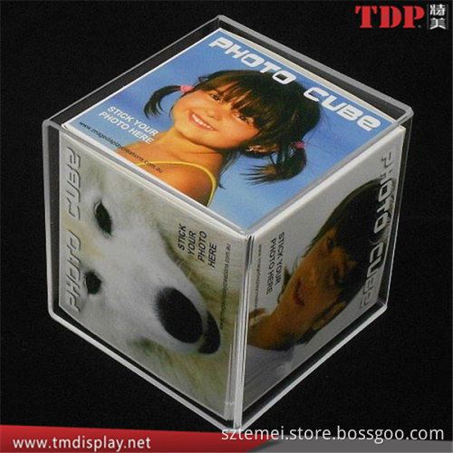 customized wholesale 2016 new design clear acrylic cube photo frame